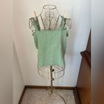 Aerie NWT  green smocked top with ruffle detail XL 55% cotton Photo 4
