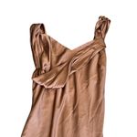 Fame and Partners Frame and Partners Francois Bronze Satin Draped Maxi Dress Size 12 NWT Photo 9