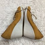 Timberland  skipher Leather Mule Wedge Heels‎ Wheat Tan White 8 Photo 2