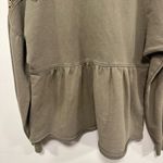 Altar'd State  Olive Crochet Accent sweater Sweatshirt Size small! Photo 3