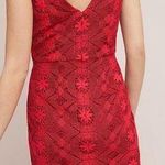 Anthropologie  Maeve Camari Red Lace Column Dress Photo 1