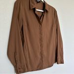 EXPRESS  Chocolate Brown Button Down Blouse Photo 2