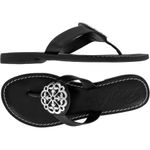 Brighton  Leather Sandals with Silver Buckle Accent Photo 1