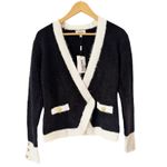 L'Agence NWT L’agence Georgia Contrast Trim Cardigan Blazer Black White Size Small Photo 1