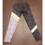 WITH Women’s Colorblock Athletic Leggings Gray Black Yellow Stripe Size Large Photo 1