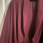 Nina Leonard  Women's Oversized Tunic Blazer Cuffs Pockets Burgundy Plus Size 1X Photo 1
