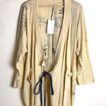 Kyla seo comfort lightweight embroidered cotton open duster cardigan oversized S Photo 0