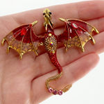 Red Dragon Pin, Dragon Brooch, Dragon Enamel Pins, Dragon Age Pin Photo 0