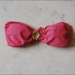 Xhilaration  by Target Hot Pink Twist Bandeau Top with Gold Hibiscus Size XL Photo 2