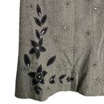 Jones New York Vintage  Wool Blend Skirt 12P Black Herringbone Embroidered Lined Photo 2
