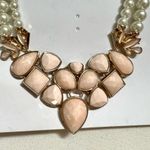 Talbots NWT Double Pearl Strand Light Pink Statement Necklace Photo 1