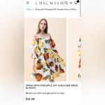 Chicwish  Pineapple Off-Shoulder Dress Size Small Photo 2