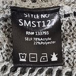 POL  Gray and White Oversized Sweater Size Small Gray Stripe Distressed Sweater Photo 6