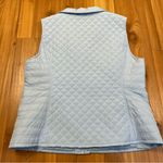 Christopher & Banks  Solid Blue Quilted Full Zip Vest Blue Pockets Large Photo 1