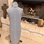 Old Navy  Gray and White Striped Midi Dress Photo 5