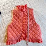 Clare V. Coral Pink Quilted Puffer Vest M/L Ruffle Size M Photo 3