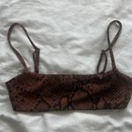 Mara Hoffman sia brown python snake print bandeau strappy bikini top XS Photo 3