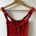 Pretty Little Thing  red floral print mini sundress size 0 bodycon flirty sexy cute Photo 4