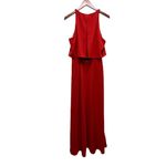 Jill Stuart Jill  Iva Crepe Maxi Dress Sleeveless Split Back Burnt Orange Size 14 Photo 5