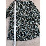 J. Jill Floral Print Button Down Long Sleeve Shirt Dress Women's Small Black Photo 3