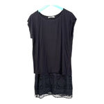 Bailey 44‎ Layered Tent Overlay Lace Trim Dress Size Medium Black Rayon Photo 1