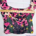 Free People NEW Floral print crop top, L, smock back cinch sides ruffle … Photo 2