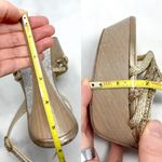 Rene Caovilla Silk Rhinestone Embellished Strappy Slingback Platform Sandal Heel Tan Size 9 Photo 13