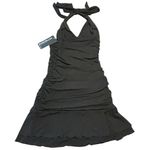 Miyedonz Black‎ Halter Dress Sleeveless Ruched Party Cocktail Black Photo 1