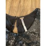 Free People  night out Black Sequined Liquid Shine Party sleeveless halter dress Photo 8