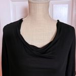 Haute Hippie Black Long Sleeve Modal Dress L Cowl Neck Tie Waist Open Back New Photo 1