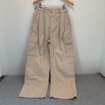 American Eagle NWT  AE77 Premium Pleated Cargo Pants Khaki Women's Size 4 Photo 2