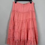 Rampage Vintage Y2K  Tiered Full Midi Skirt Size 9 Coral Sheer Ruffle Lined Retro Photo 2