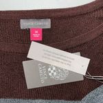 Vince Camuto NWT Size 3X Pink & Black Colorblock Stripe Sweater Top w/ Pockets Photo 3