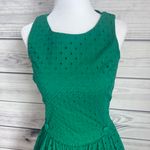 Topshop Green Eyelet Embroidered Cutout Fit & Flare Dress Photo 7