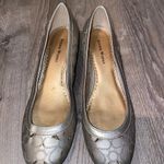 Studio Works  round toe slip on shoes metallic silver, 2” stacked heel size 8.5 Photo 2