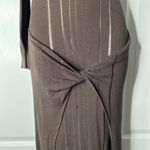 Aya Muse Chocolate Brown Silk Knit Maxi Dress w/ Scarf Size Medium NWT Photo 4