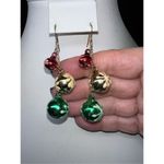 Jingle Bell Red, Green and‎ Gold Earrings Red Photo 7