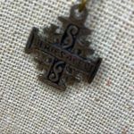 Designer Two Tier Gunmetal Discs Jerusalem Cross Red Stone & Rhinestone Necklace Black Photo 4