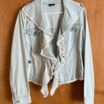 Ungaro fever Women's Distressed Denim Jacket‎ 48 Blue Size L Photo 0