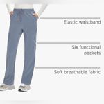 Straight Leg Scrub Pants for Women Rock Grey Size L Blue Size L Photo 5