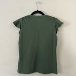 Veronica Beard  Flutter Sleeve V-Neck Tee in Olive Green Size XS Photo 4