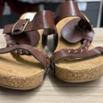 Annie Griffin Annie Comfort NWT Brown Faux Leather Cork Sole Wedge Espadrille Sandals Photo 4