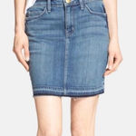 Current/Elliott Mini Denim Skirt Released Hem Blue Jean Dusty Sapphire Y2K Photo 0