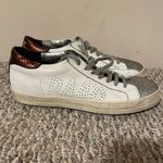P448 John Leather Shoes White Copper Low Top Lace Casual Sneaker- Size 39 (9) Photo 1