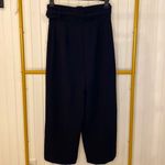 ZARA High Waisted Belted Black Wide Leg Pants Photo 2