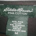 Eddie Bauer  M Chocolate Brown Cotton Cross Top Photo 3