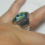 Vintage Tibet Silver Turquoise Ring Size Photo 1
