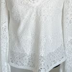 4SI3NNA Women’s Blouse Small White Lace Bridal Romantic Cottage Cottagecore Photo 5