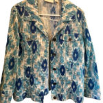 Chico's Chico’s, blue, white & turquoise, Jacket,‎ Size 2 Photo 0
