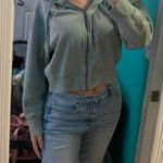 Knox Rose Cropped Green Sweater Photo 0